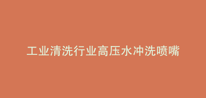 工业清洗行业高压水冲洗喷嘴