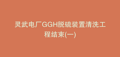 灵武电厂GGH脱硫装置清洗工程结束(一)