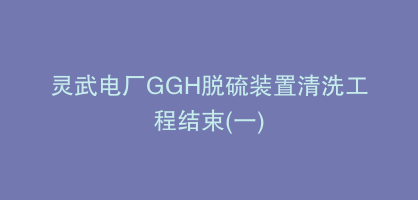 灵武电厂GGH脱硫装置清洗工程结束(一)