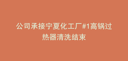 公司承接宁夏化工厂#1高锅过热器清洗结束