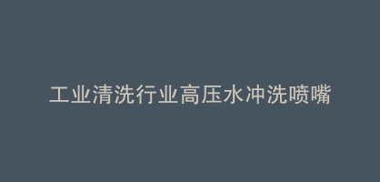 工业清洗行业高压水冲洗喷嘴